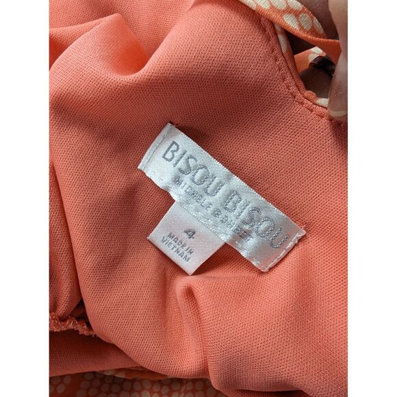 Bisou Bisou Tank Maxi Dress Size 4 Spaghetti Straps Peachy Orange Chevron Stripe - Picture 6 of 8